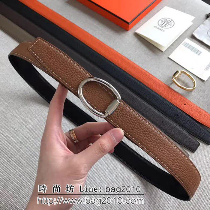 愛馬仕HERMES REVERSIBLE LEATHER STRA 官網同步 原版皮高端男士皮帶 HHG1561
